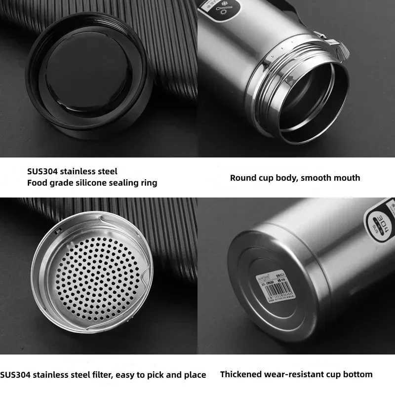 800ML1L Stainless Steel Thermos Bottle with LED Temperature Display Tea Water Bottle Vacuum Flask Portable Cups Water Bottle C251008