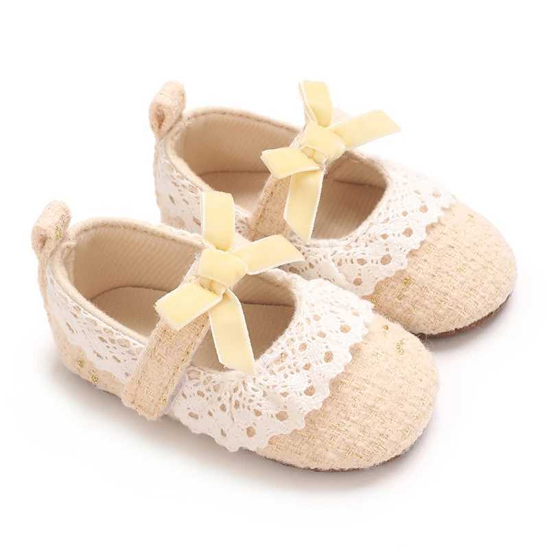 New Baby Lace Bow Princess Shoes 01 Year Old Step Up Newborns 100 Days Old Dont Fall Off Single Shoes C251008