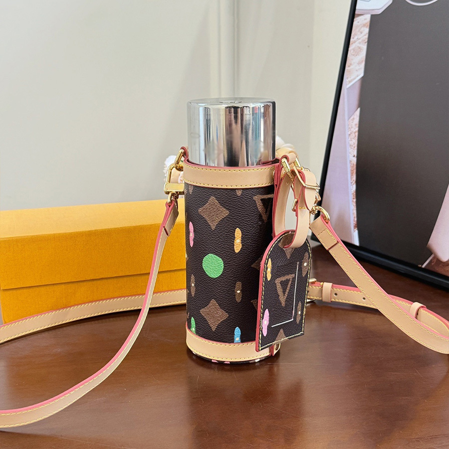 Designer Stainless Steel Insulated Cup Household Cups Fashionable Versatile Portable Water Bottle Diagonal Cross Duvet Cover Insulated Cup Unisex Cup Set