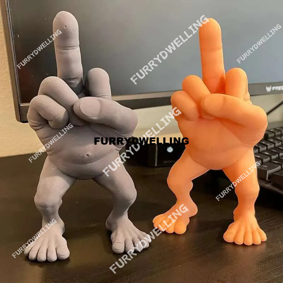 3D Printing Middle Finger Figure With Legs Home Decor Dwe74 Bed Miniatures Antistress Novelties Action Crafts