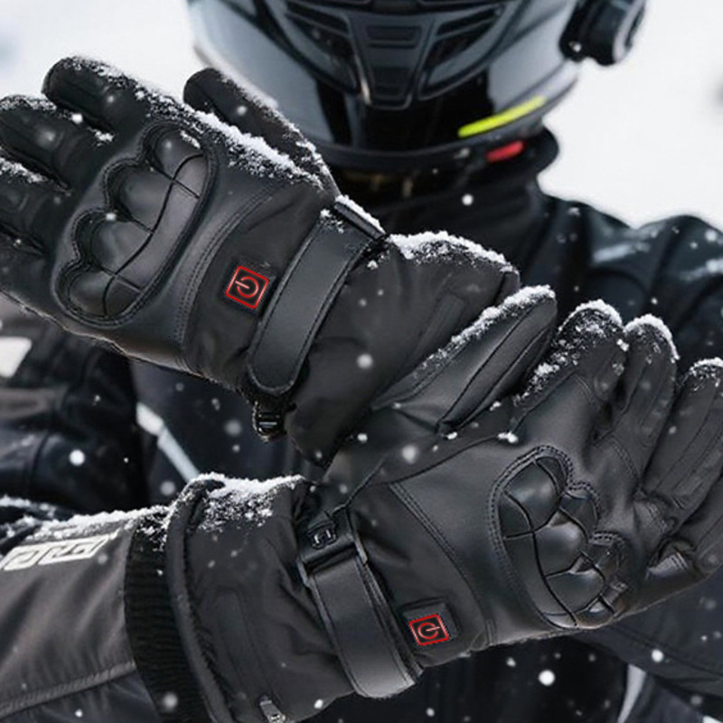 Winter Heated Gloves With Battery Case Skiing Outdoor Non-slip Electric Heated Gloves Waterproof Gloves Touch Screen Motorcycl 250819