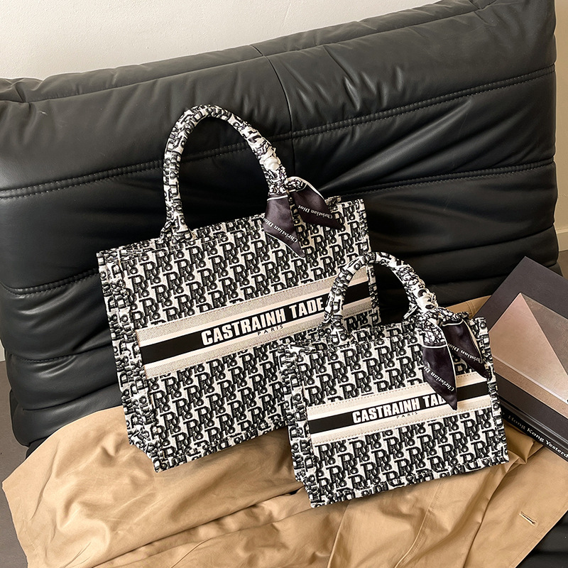 designer bag Canvas Tote New Elegant Commuter Briefcase Gentle Scarf Handbag Large Bag