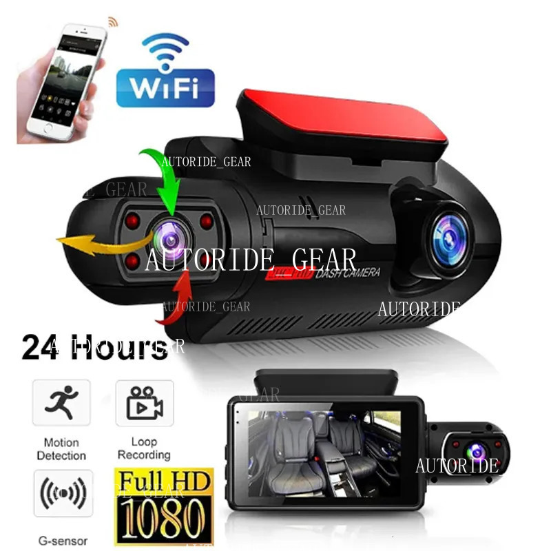3 Inch WIFI Cr DVR 32Gb Storge Utor28 IPS Screen 1440P Driving Recorder With Front Nd Rer Dul Lens car dvr 170 Degree Wide Angel Cmcorder Auto Prking Night Vision