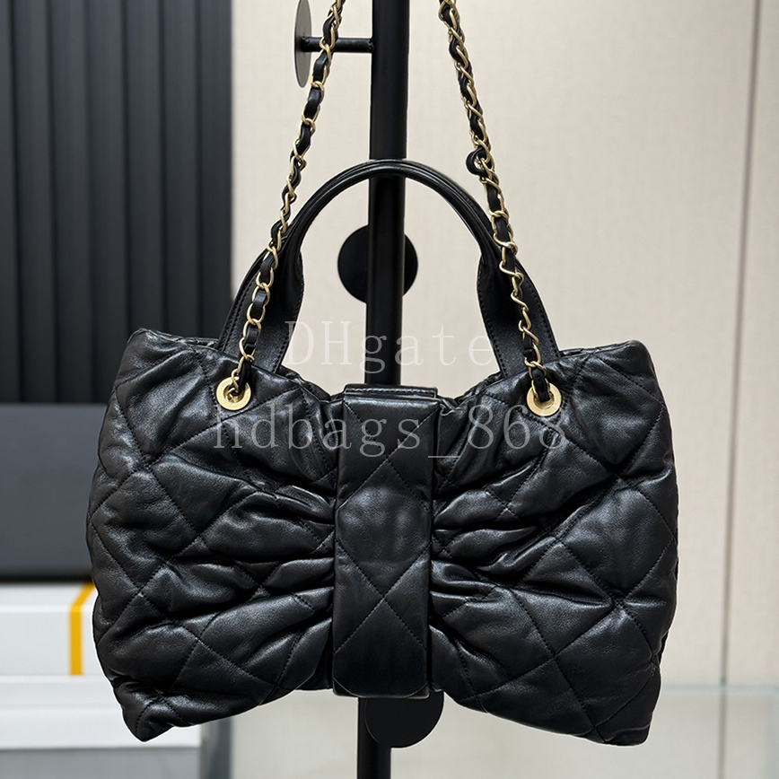 Top Mirror quality Designer Bow bag Shoulder bag Luxury Velvet Nylon Lambskin Evening bag Chain bag Clutch bag Crossbody bags 38cm With box C045