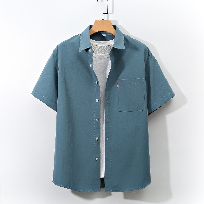 2025 New Men's Casual Short Sleeve Shirt Style Polo Solid Designer Shirt Color Simple Designer Hoodie Loose Fit Plus Size Youth Shirt