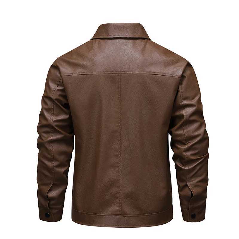 Mens 2025 SpringAutumn Vintage Leather Biker Jacket Motorcycle Riding Outdoor Street Casual Coat Motorcycle jacket J251008
