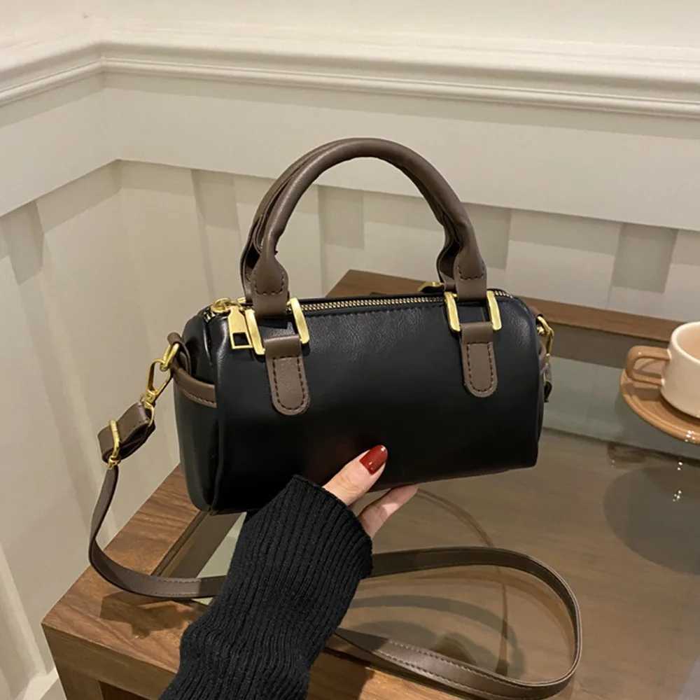 Designer Vintage French Style Bowling Bag Elegant PU Leather Bost Shoder Bag Large Capacity Cute Wen Handbags Work Y251120