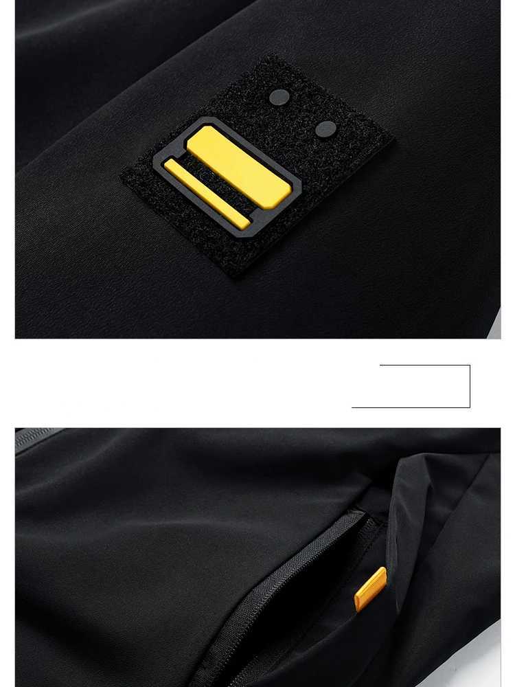 2024 Spring and Autumn Jacket Mens Casual Business Wearresistant Zipper Hooded Coat Outdoor Sports Camping Loose Windbreaker J251008