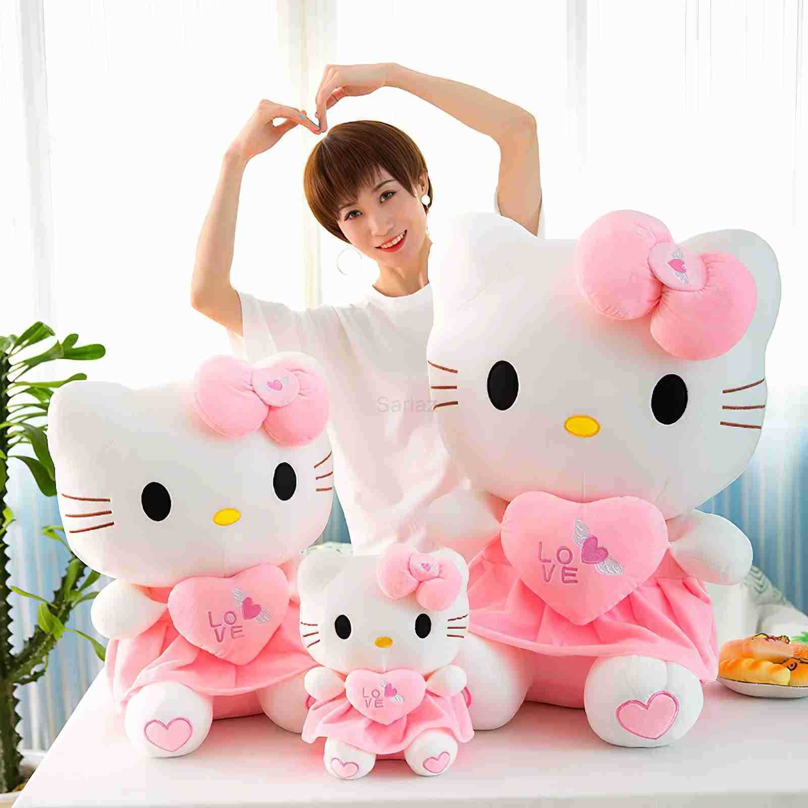 Sanrio 70cm Cartoon Hello Kitty Plush Toy Kawaii Hug Heart Angel Kt Cat Soft Stuffed Doll Cute Pillow Large Size Birthday Gift H251111