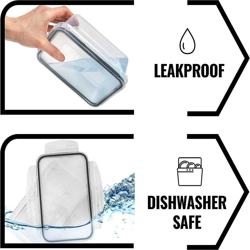10pcs840ML Food Storage Set Airtight Snap Lid Containers for Meal Prep Kitchen and Pantry Microwave safe Lunch Box BPAFree C251008