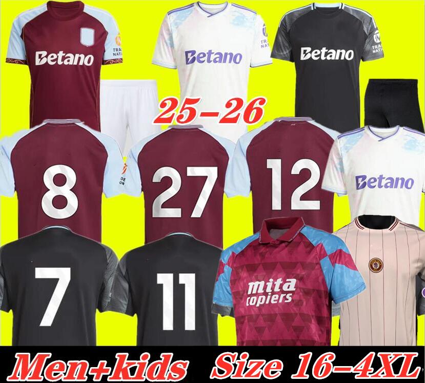 XXXL 4XL Mens top 25 26 Aston goalkeeper BAILEY MALEN soccer jersey home away third 2025 2026 villa McGINN ONANA WATKINS KONSA MARTINEZ Men kids kit football shirt set