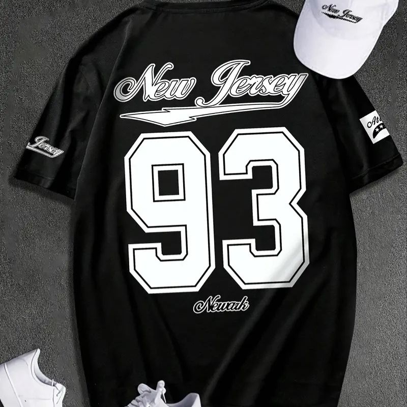 Men's Breathable Quick-Dry Sports T-Shirt -New Jersey Digital Print Polyester-17