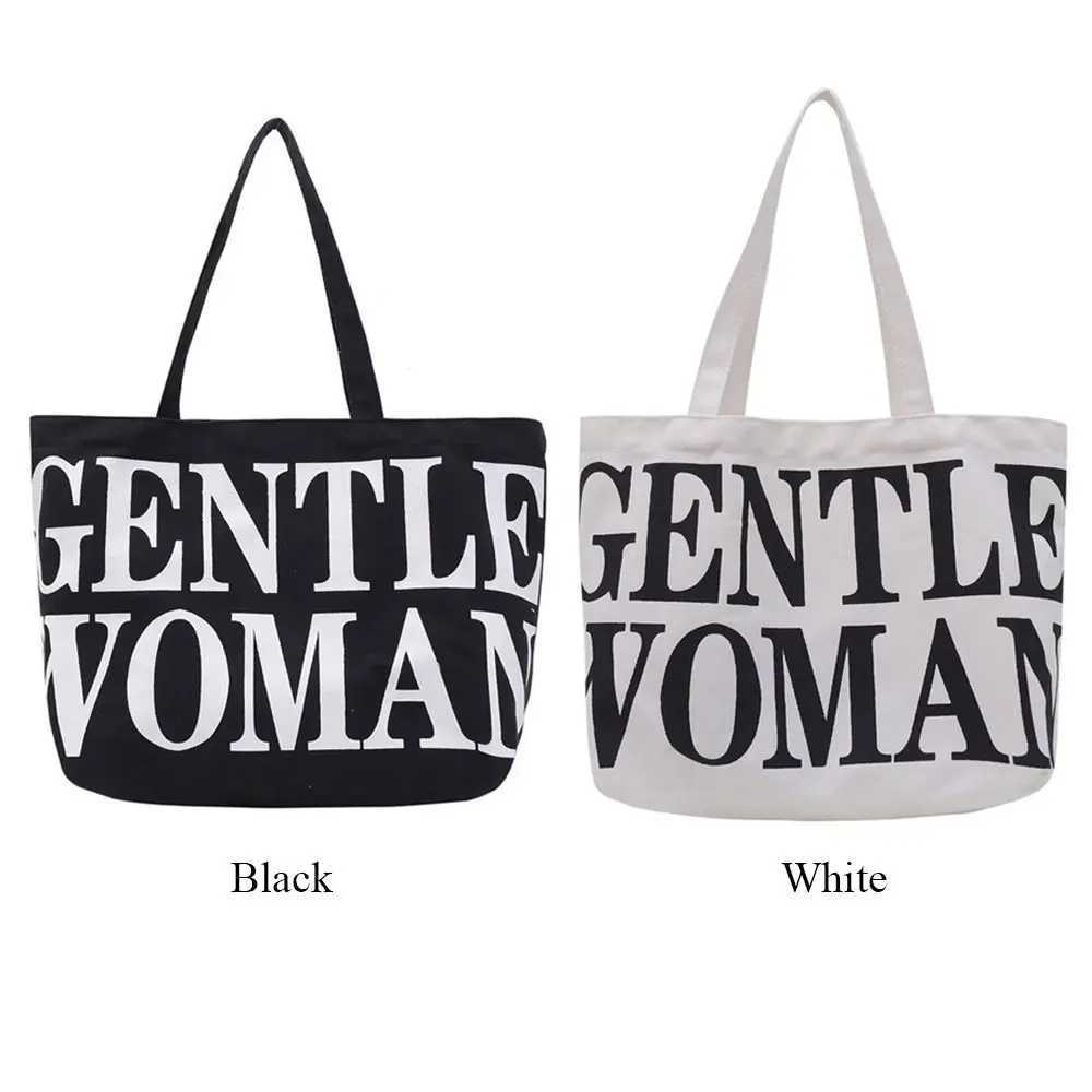 Women Shoulder Bags Birthday Gifts Stylish Personality Letter Travel Canvas Handbags Gentlewoman Large Capacity Tote BagsT251007