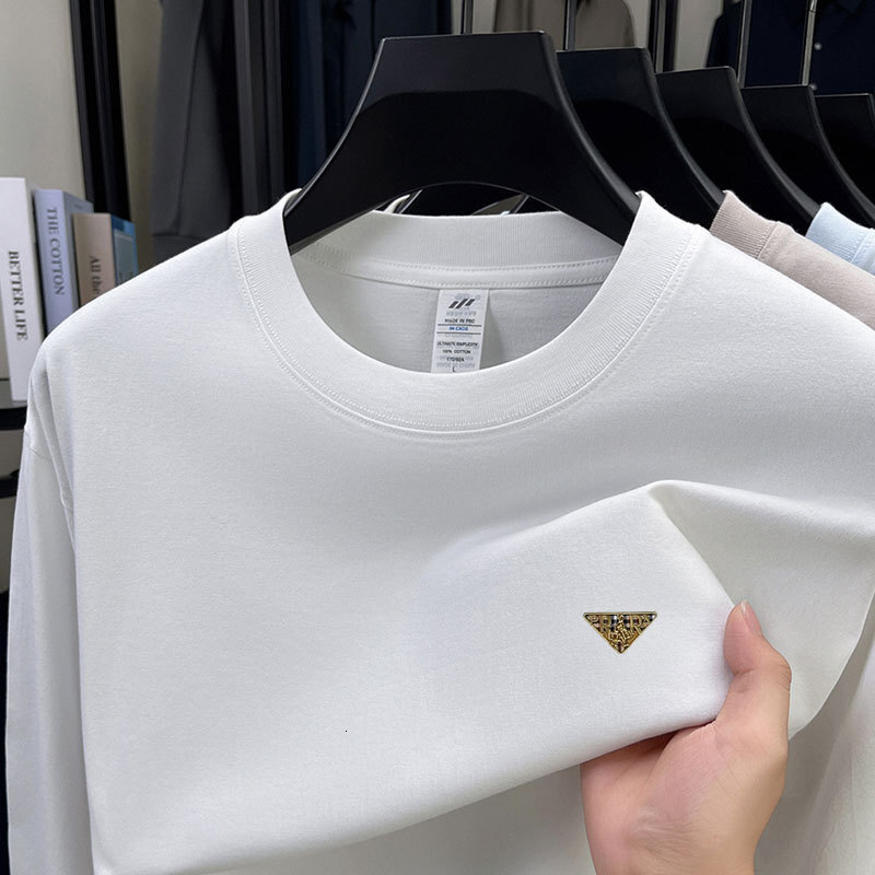 100% Cotton Men's Sweatshirt 2025 Autumn New Fashion Trendy Designer Hoodie Crew Polo Neck Solid Color Long Sleeve Base Designer Shirt Shirt T-sh