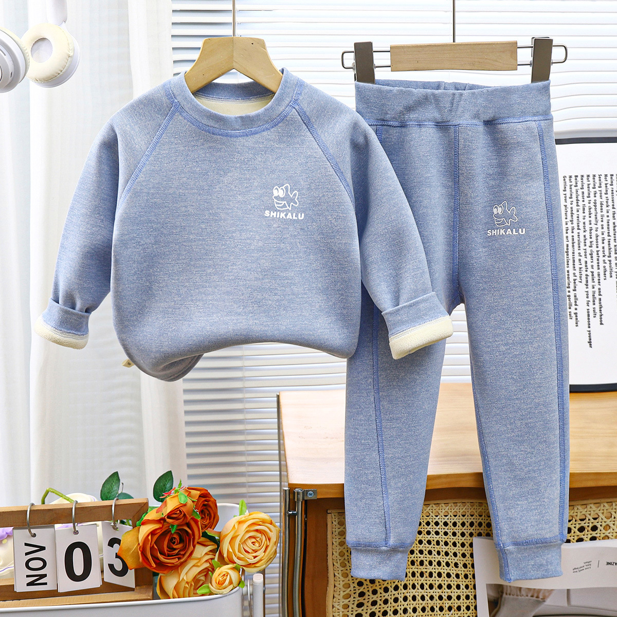 Luxury Kids Clothing 2025 Thermal Kids Set Fleece Lined & Heavy Duty Winter Wear Children's Pajamas Loungewear Free Shipping