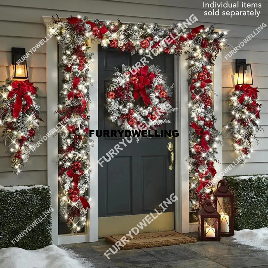 Other Event Party Dwe74 Supplies Cked PVC Christmas Decoration Wer Wreath Vine Hanging Garland Artificial Crafts Tree Door Home Art Navidad Holiday Decor
