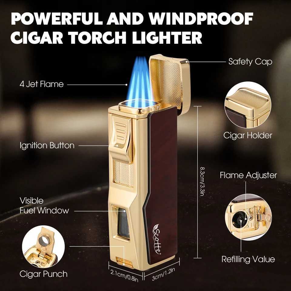Portable Travel Cigar HumidorCedar Wood Lined Leather Case Built in Hygrometer HumidifierCigar Lighter with Holder Punch Y251008