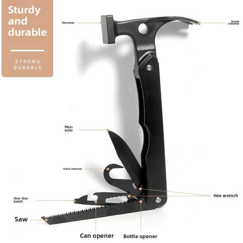 Multifunctional Camping Hammer Outdoor Mountaineering Portable Tools Nail Hammer Tent Ground Nail J251121