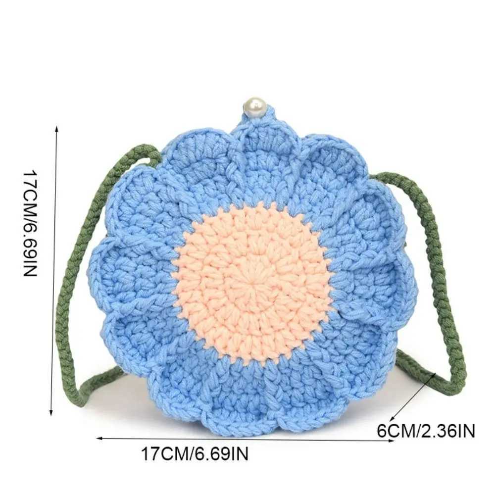 Casual Knitted Sun Flower Weave Bag Bohemian Crochet Flower Shoulder Bag Storage Bag Romantic Beach Crossbody Bag StreetT251007