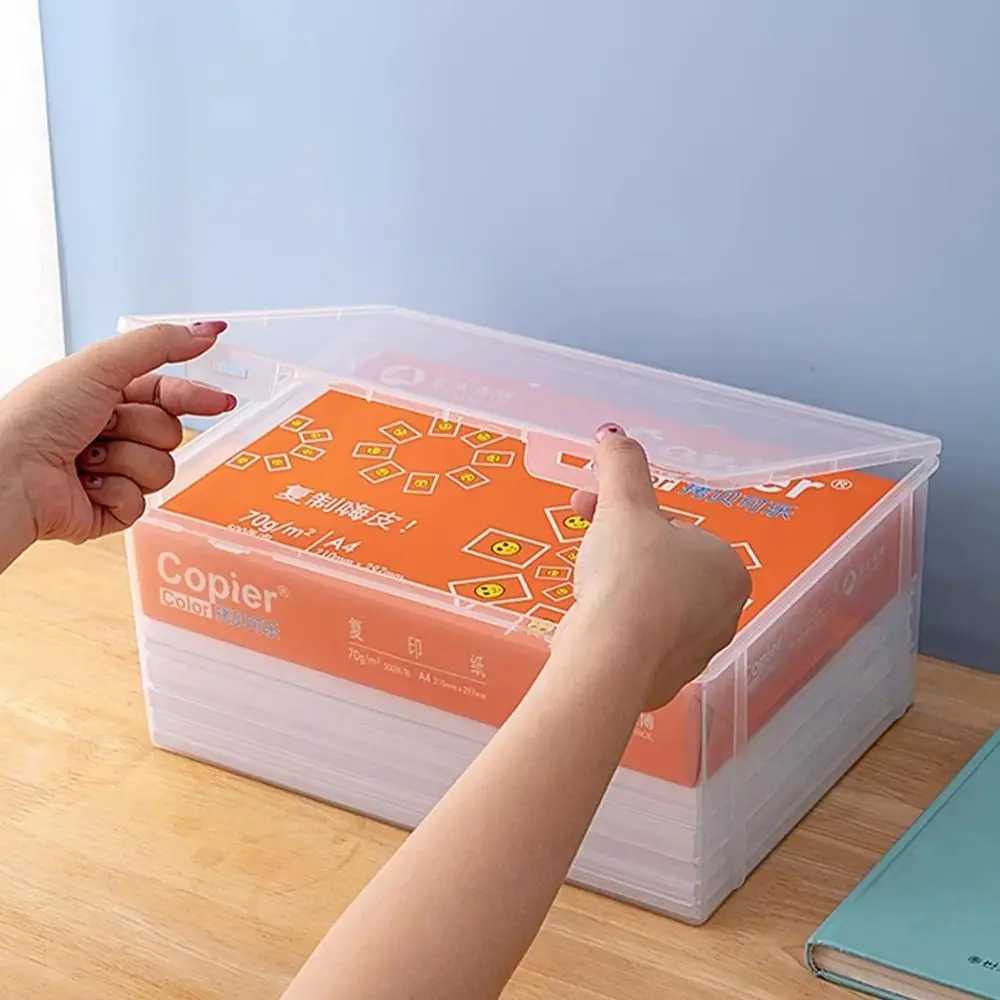 Home Office Supplies Storage Box Multifunctional Desktop Large Capacity A4 Paper Transparent Plastic Organizer Box C251008