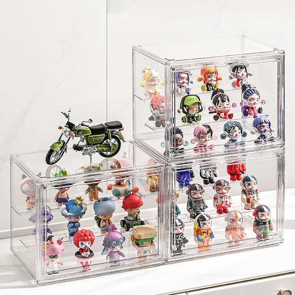 Blind Box Storage Display Rack Desktop Transparent Dustproof Handle Storage Large Capacity Bubble Mat Display Box C251008