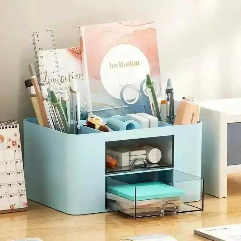 Creative minimalist drawer storage box student desktop pen holder study stationery office supply household cosmetics storage box C251008