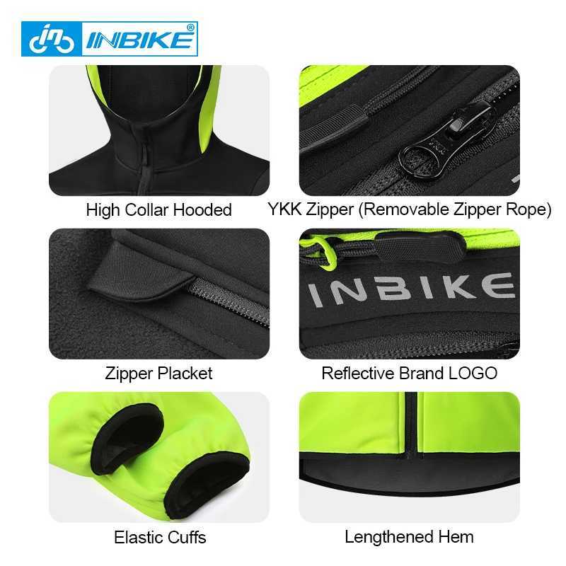 INBIKE Winter Mens Windbreaker Jacket Warm Polar Fleece Cycling Jackets With Pockets Waterproof Bicycle Jacket Clothing For Men J251008