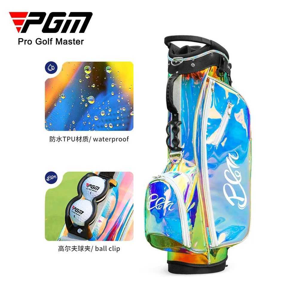 PGM Portable Golf BagsLarge Capacity Lightweight Golf Standard Ball BagsWaterproof Colorful Womens Golf Stand Bag QB063 J251008