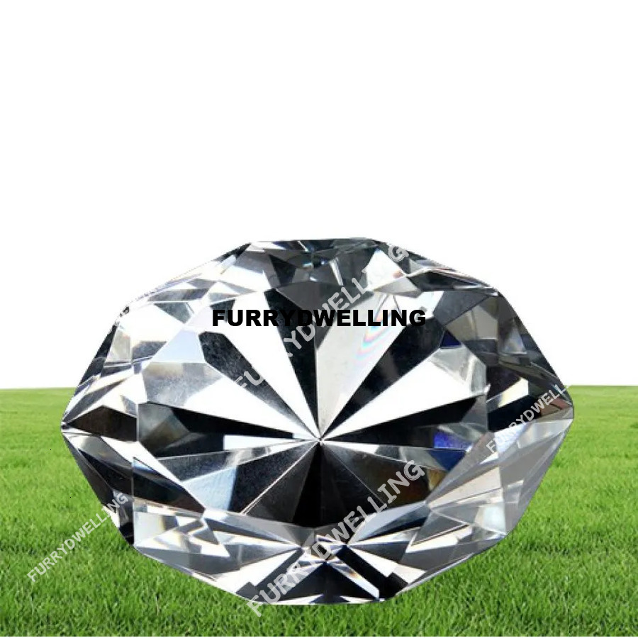 Wedding Arts And Crafts Decoration 8Cm Dwe74 Crystal Glass Big Dia Ring Romantic Proposal Wedding Props Home Ornaments Party Gifts S7786012