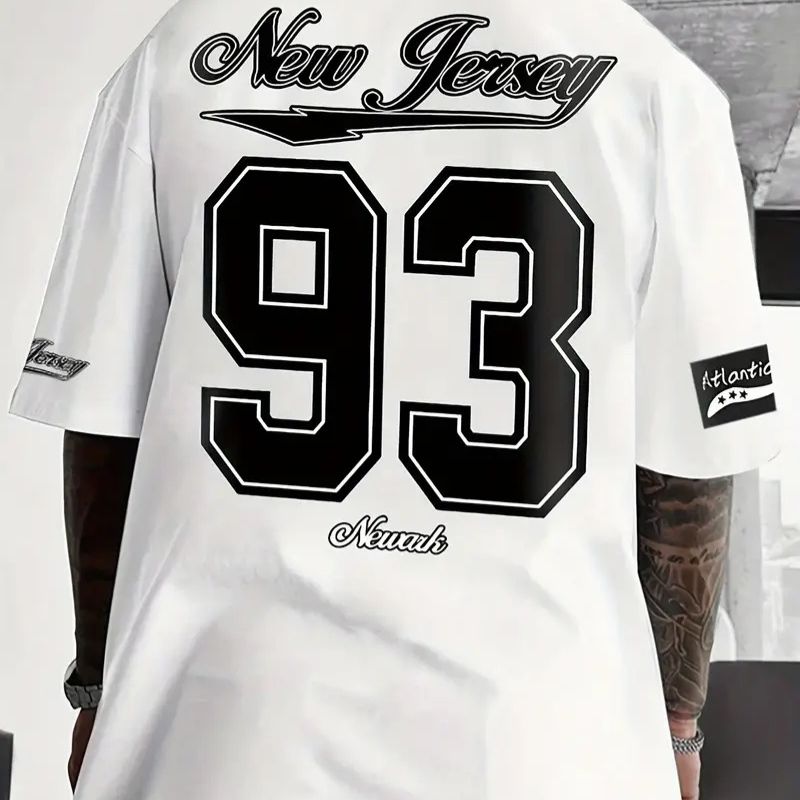 Men's Breathable Quick-Dry Sports T-Shirt -New Jersey Digital Print Polyester-17