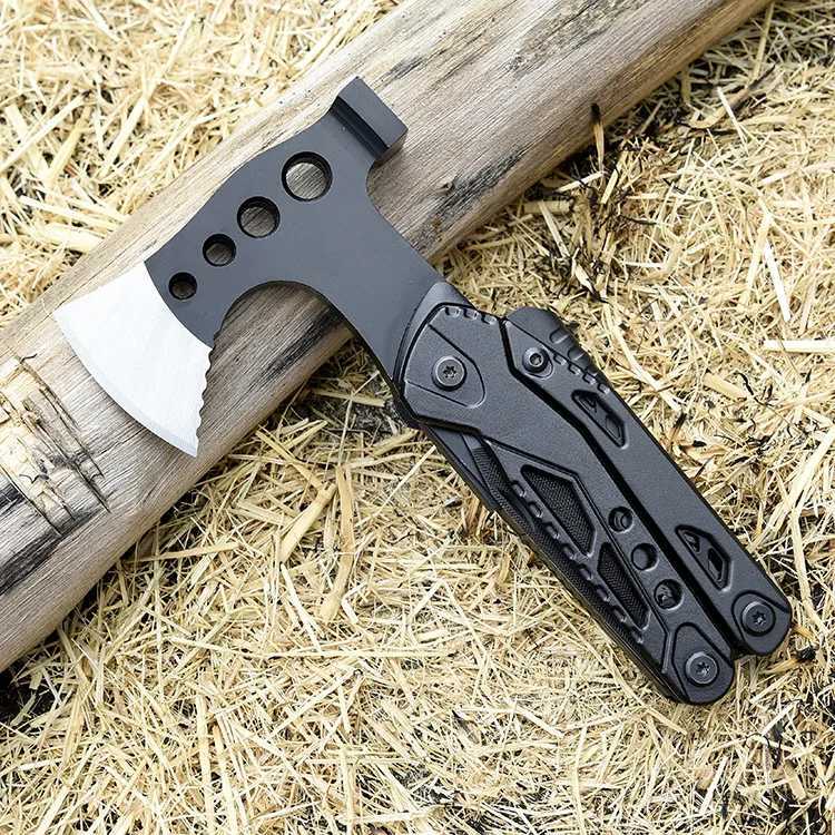 New High Quality Outdoor Multi Functional Camping Hiking Axe Pliers Camping Fire Folding Hammer Portable Life Saving EDC Tool J251121