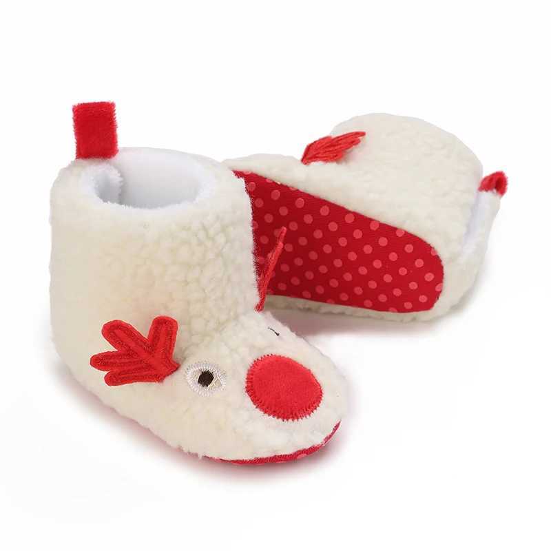 Cute Cartoon Winter Newborn Baby Christmas Shoes Cotton Soft Sole Velvet Warm Boots for Toddlers And Babies Walking C251008