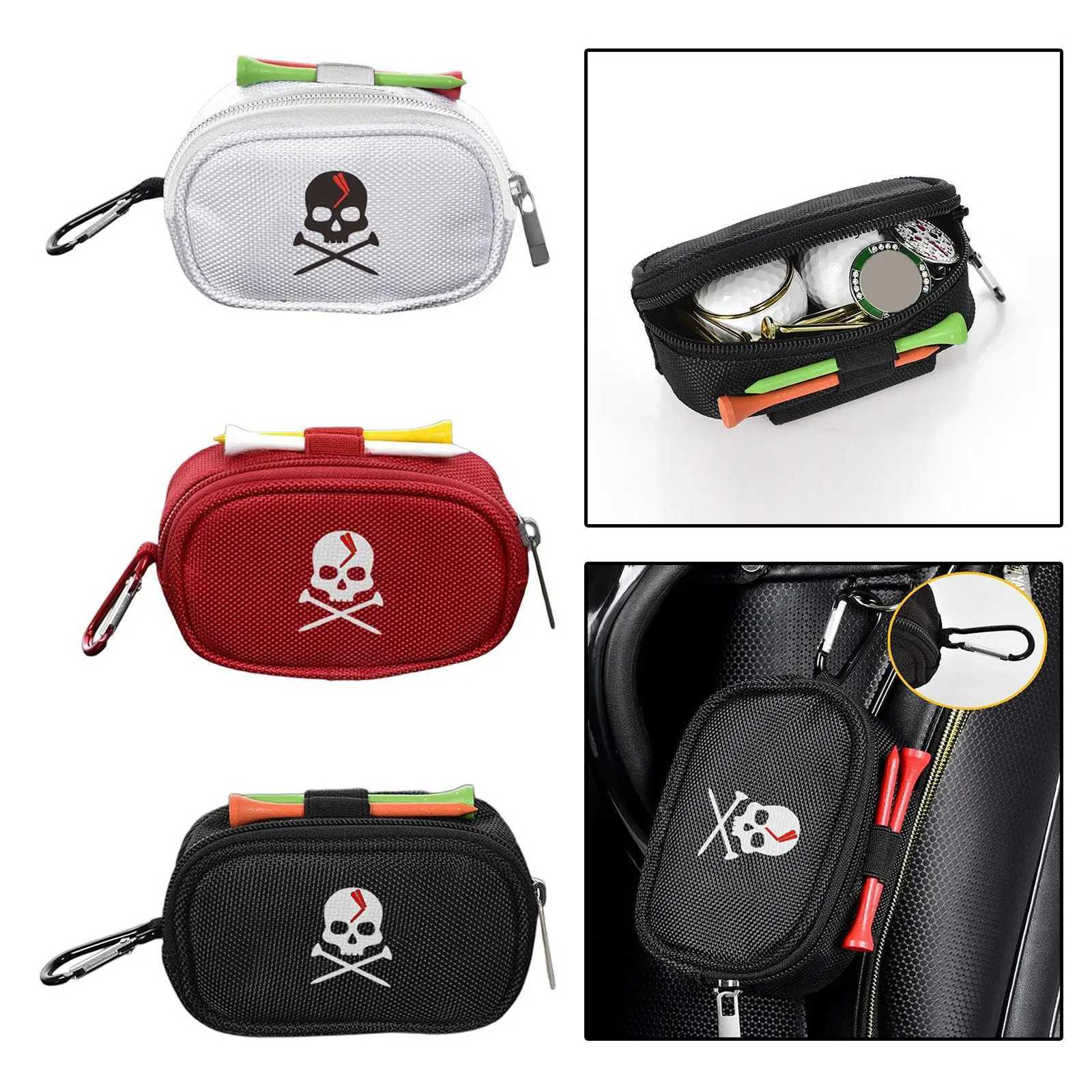 Golf Ball Pouch Bag Zipper Golf Tee Holder Belt Waist Bag Portable Golf Divot J251008