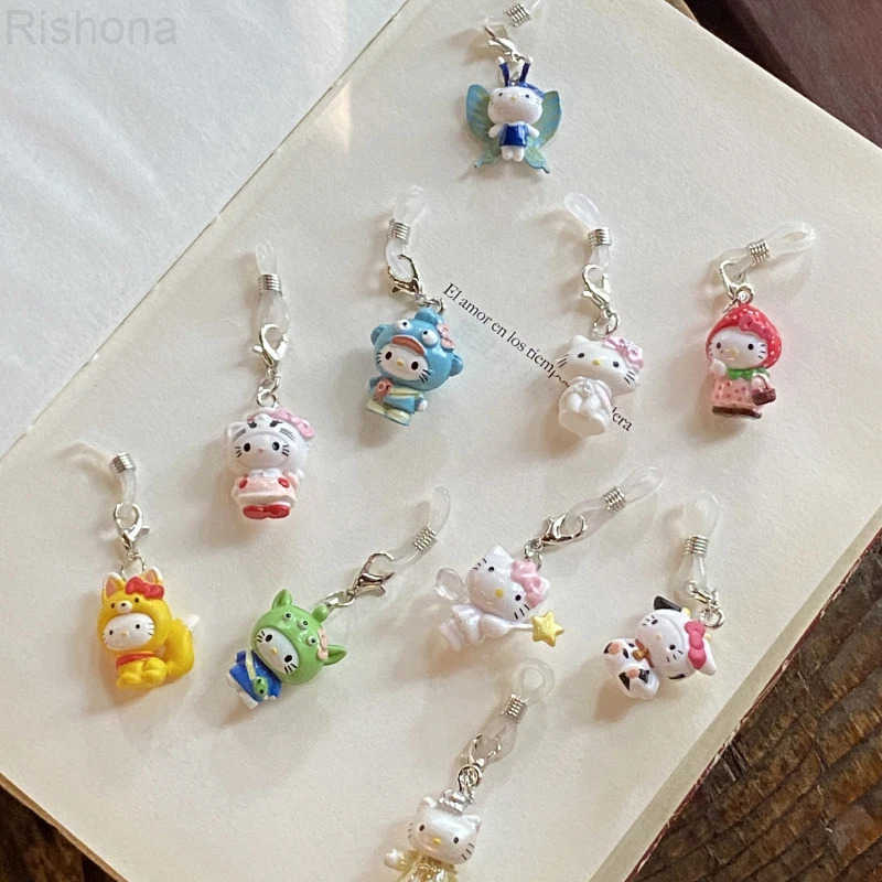 Sanrio Hello Kitty Umbrella Pendant KT Cat New Cute Cartoon Creative Key Chain Resin Pendant Gifts L251008