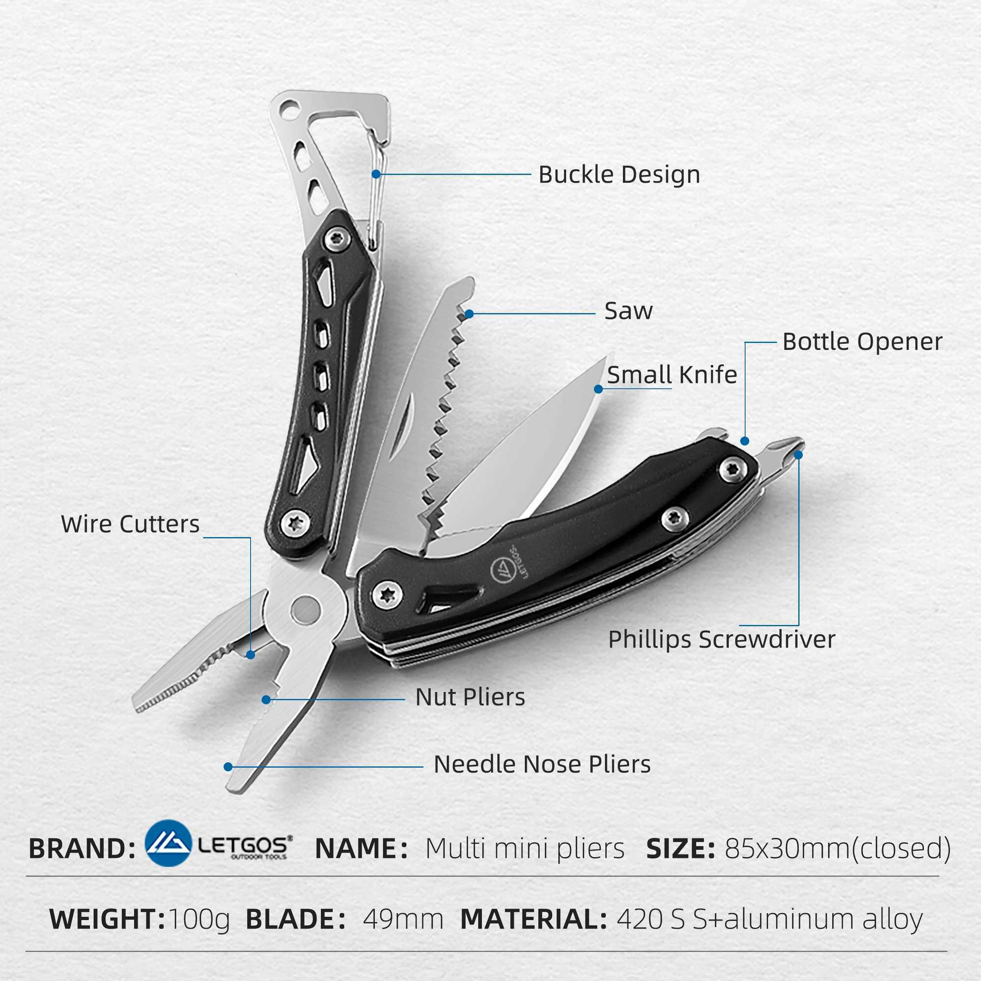Folding Multitool Pocket Knife Pliers Mini Portable Fold Outdoor Hunting Survival Rescue Tactical Multipurpose Repair EDC Tool J251121