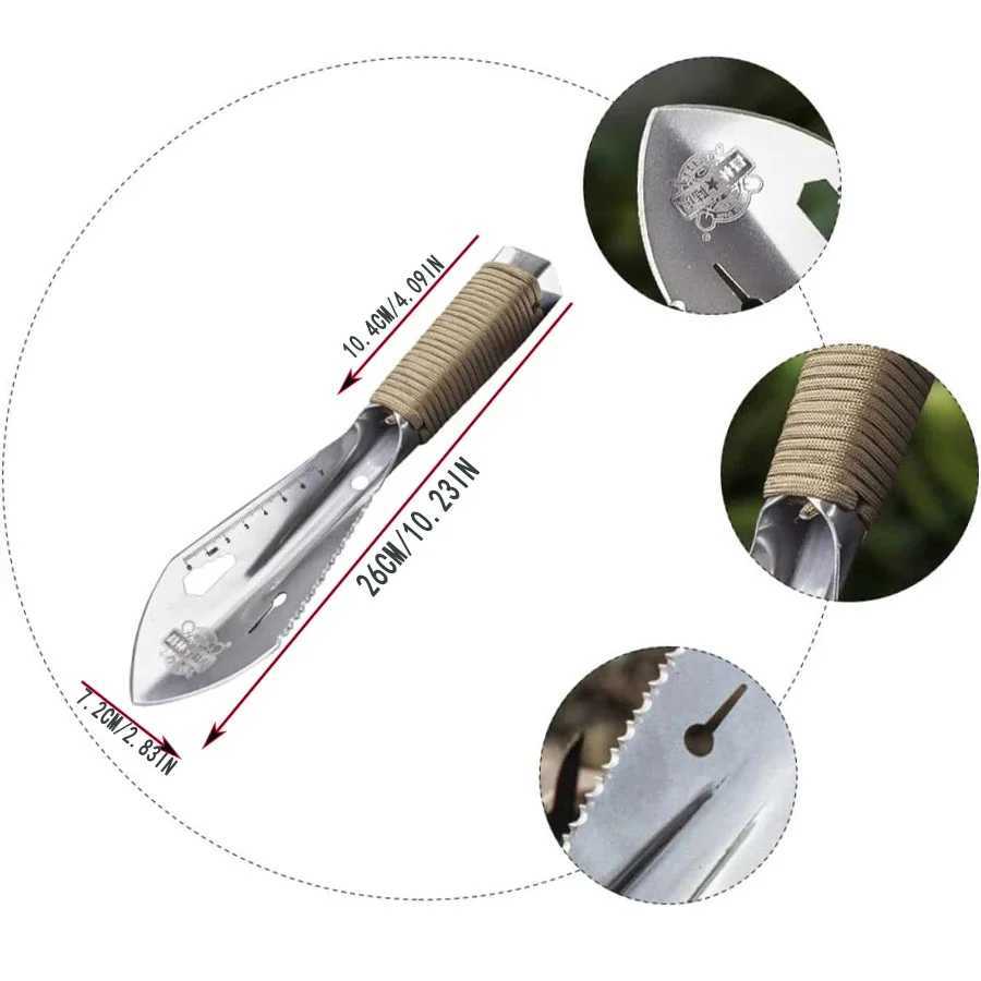 Scoop Steel Portable Spade Garden Tools Field Survival ToolsOutdoor Stainless Steel Multifunctional Small Tactical Hand Shovel J251121