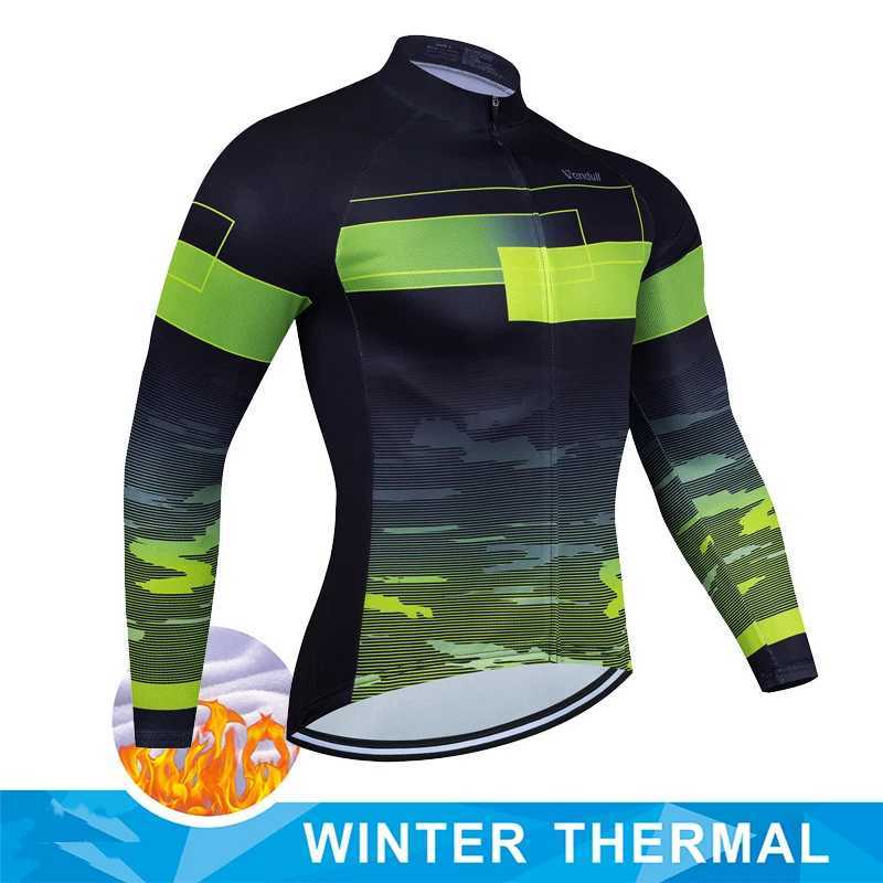 2024 New Winter Thermal Fleece Cycling Jersey Men MTB Bicycle Clothing Long Sleeve Warm Road Tops Bike Outdoor Cycling Jersey J251008