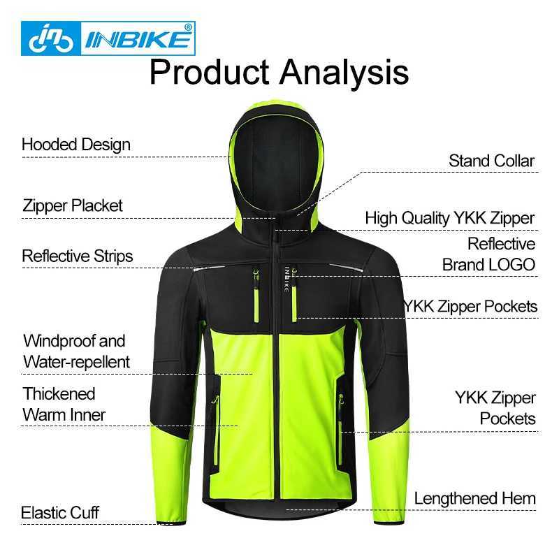 INBIKE Winter Mens Windbreaker Jacket Warm Polar Fleece Cycling Jackets With Pockets Waterproof Bicycle Jacket Clothing For Men J251008