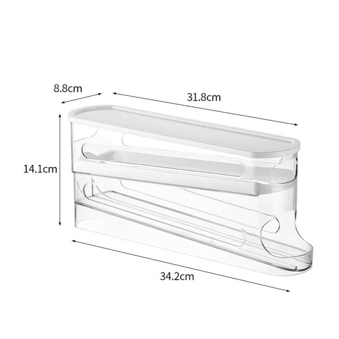 Egg Dispenser Suitable for Refrigerator Kitchen Storage Organizer Countertop Transparent Double Layer Egg Dispenser Holder C251008