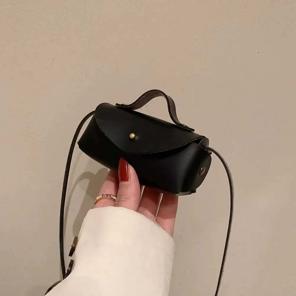Fashion PU Leather Mini Crossbody Bag Solid Color Small Kids Shoulder Bag Horizontal Coin PurseT251007