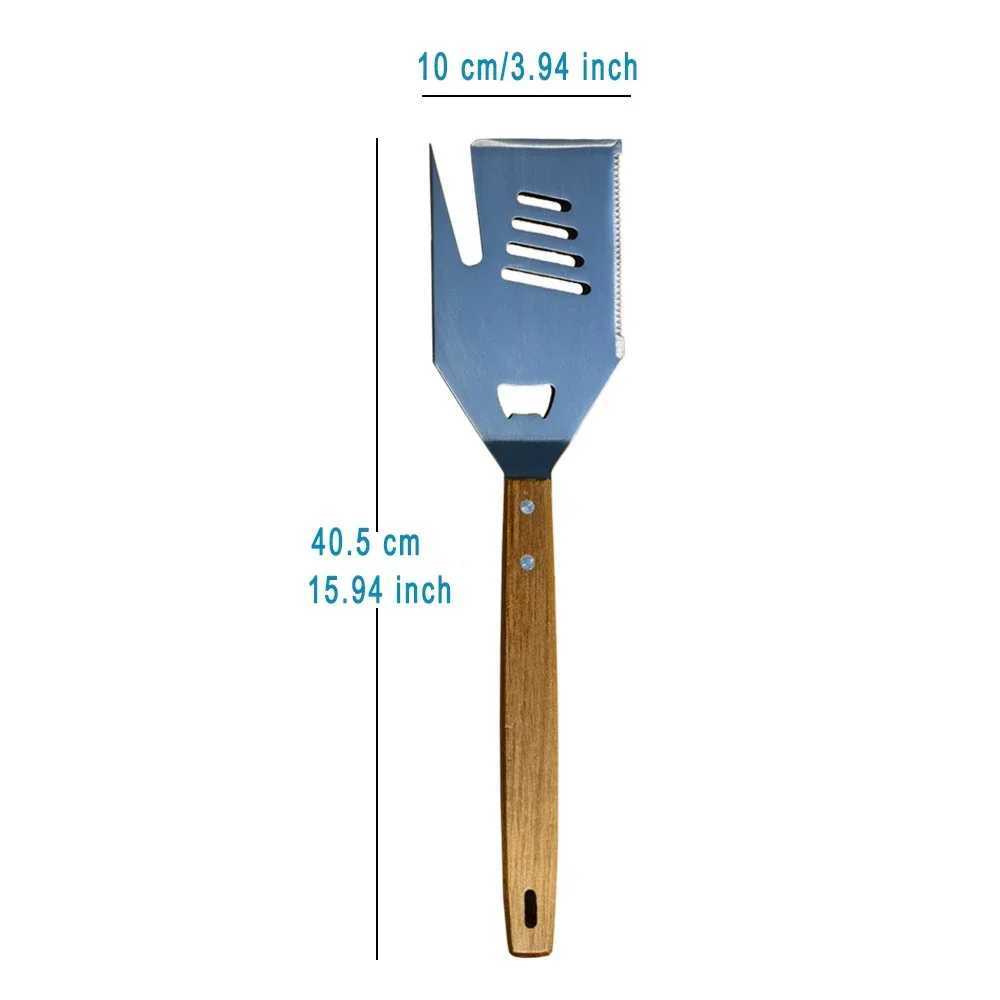 MuqiNush 5In1 Barbecue Shovel Multifunctional Shovel Stainless Steel Wooden Handle Perfect Shovel For Camping And Picnicking J251121