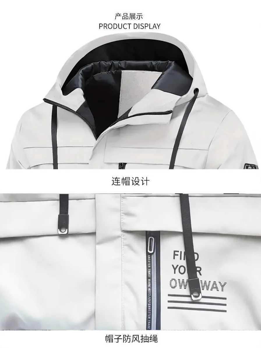 spring and autumn new fleece coat Mens hooded leisure outdoor waterproof wearresistant windproof jacket high quality J251008