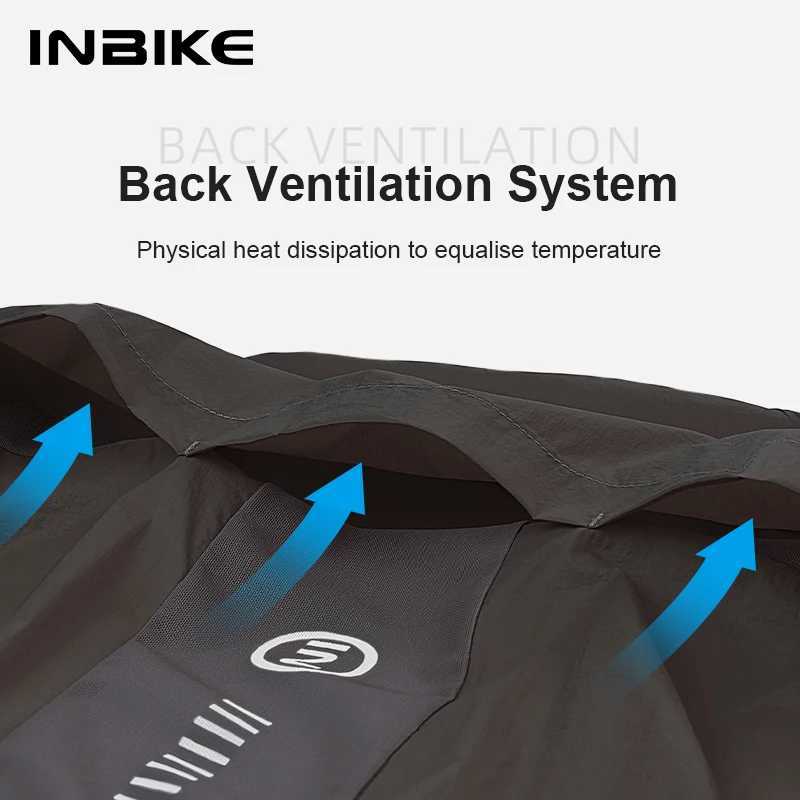 INBIKE Mens and Womens Windbreaker Long Sleeve Cycling Jersey Cycling Windproof Clothing Lightweight Reflective Road Bicycle J251008