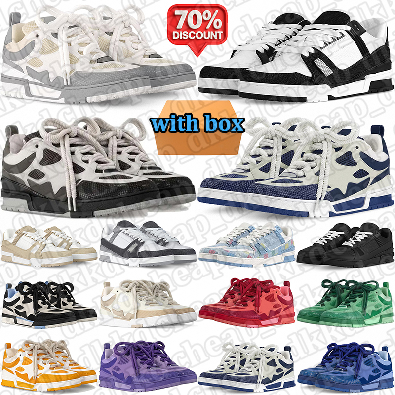 free shipping with box men women designer shoes skate sneakers outdoor stylish trainers Embossed Leather mens athletic sports shoe black white blue pink