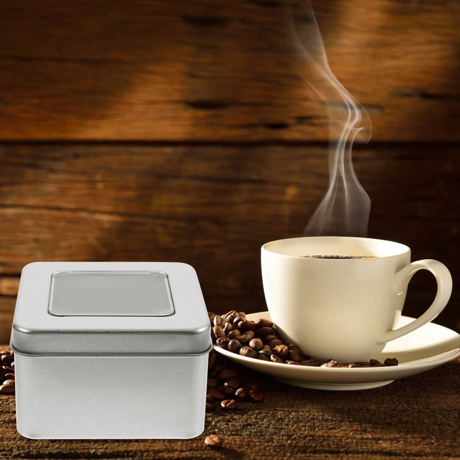 Square Empty Tin Metal Capacity Storage for Tea Spices Crafts Gift Packing Favor Clear Tin C251008