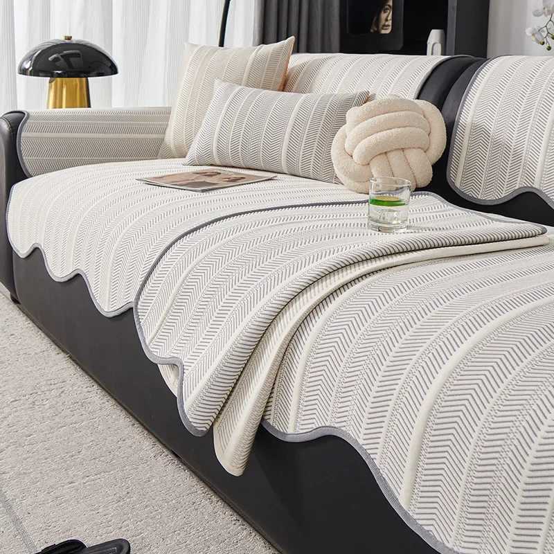 Blanket Irregular Summer Sofa Cover Cool Feeling Couch Covers AntiSlip Sofas Towel Light Luxury Corner Couch Mat Living Room Home Y251008
