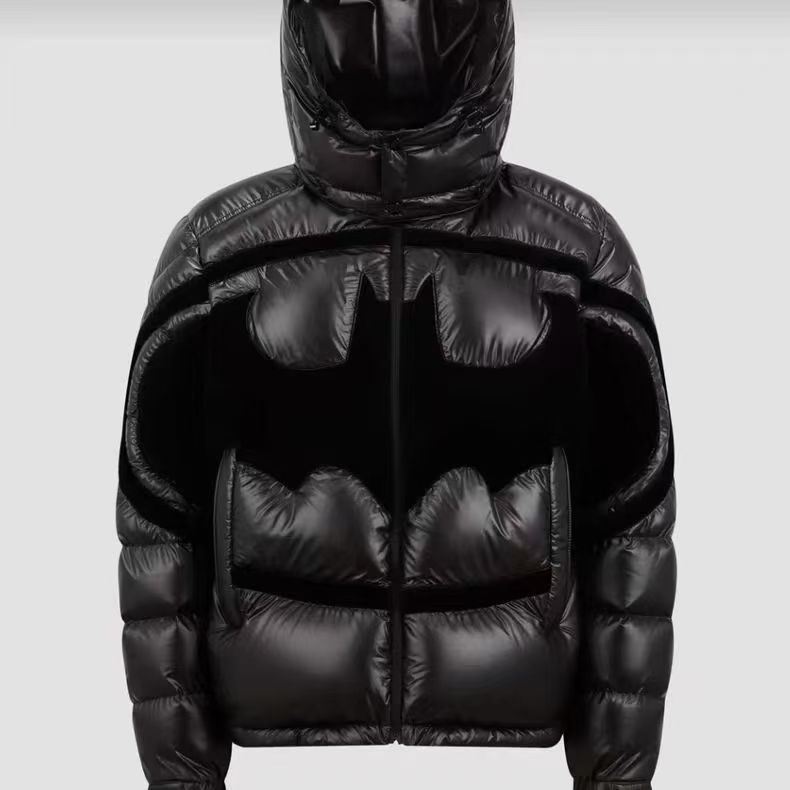 Jackets Mens Outerwear Coats Parkas Fashion Winter Clothing Down Coat Bat Velvet Pattern Badge Splicing Warm Thickened