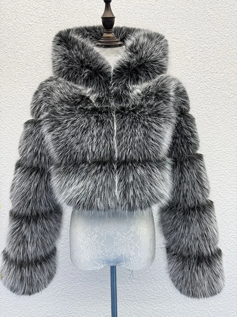 ZADORIN High Quality Hooded Short Faux Fur Coat Woman Clothing Winter Furry Jacket in Coats Jackets Top Sexy 251106