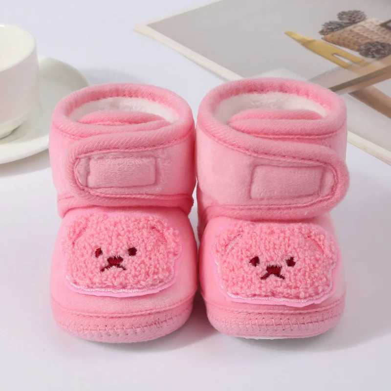 Infant Toddler Baby First Walkers Winter Thick Warm Newborn Shoes For Girls Boys Soft Fashion Bear Baby Boy Girl Shoes 09Month C251008