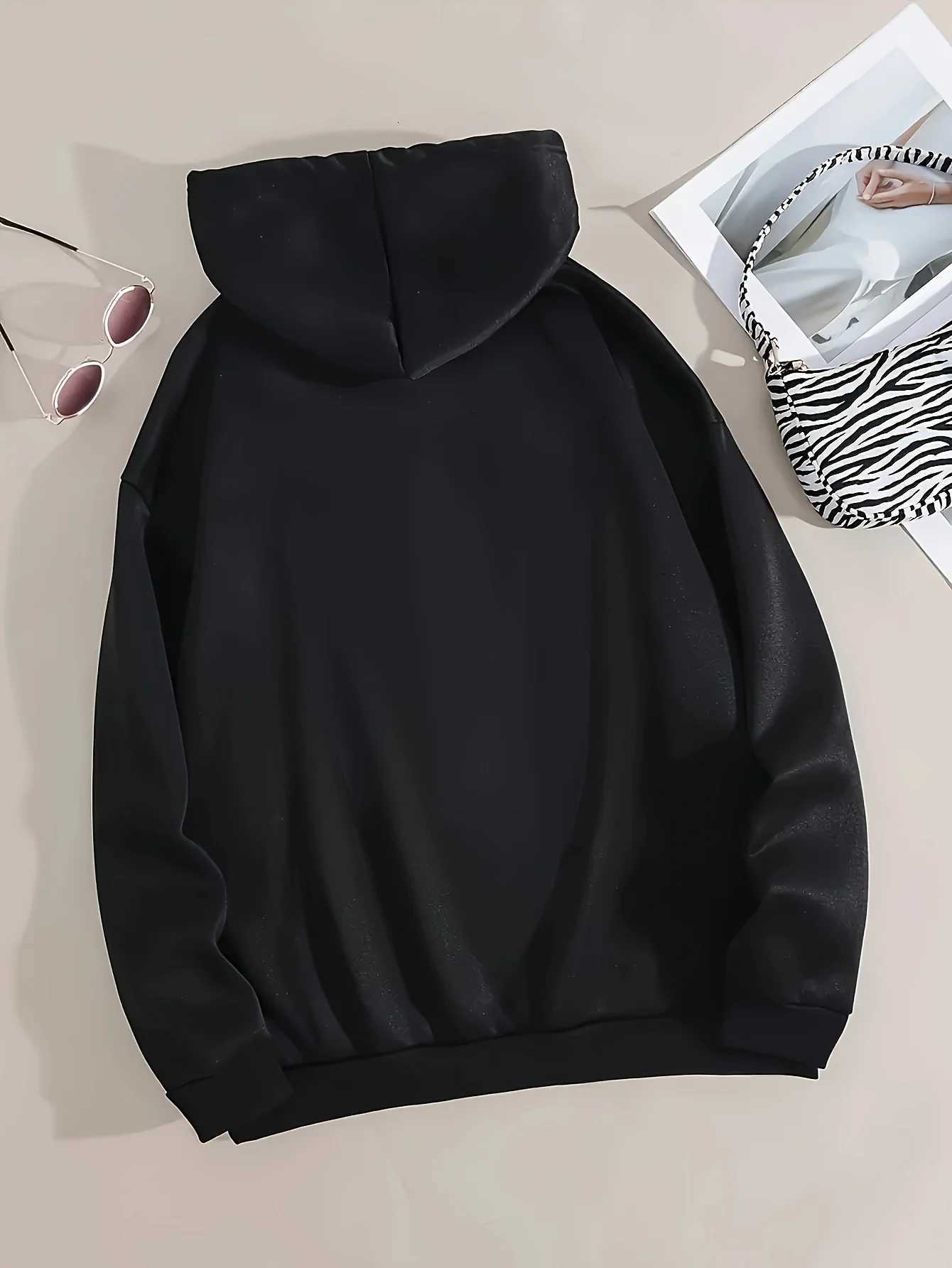 Womens casual fashion hoodie sweatshirt MILANO ITALY print round neck long sleeved autumn and winter warm regular versionT251105